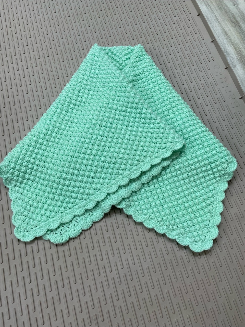 Handmade Mint Green Crochet Baby Blanket -‎ Unbranded